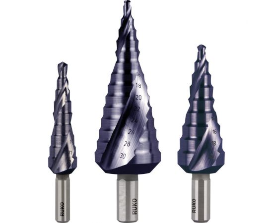 Набор сверл ступенчатых (3 шт; 4-30 мм; HSS-TiALN) Ruko 101026FRO – изображение 8