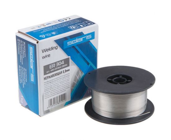 Проволока сварочная ER 304 0.8 мм, для нержавеющей стали, 1 кг SOLARIS WM-ER304-08010 