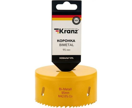Коронка биметаллическая 95 мм KRANZ KR-92-0242 