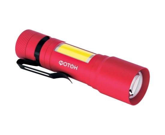 Туристический светодиодный фонарь ФОТОН MS-600, 1W+1W, 1хLR6 в комплекте, красный 23838 