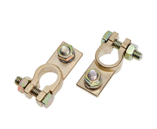 Клеммы АКБ в комплекте StartVOLT латунь, винт и гайка 8мм SBT 003 – изображение 2