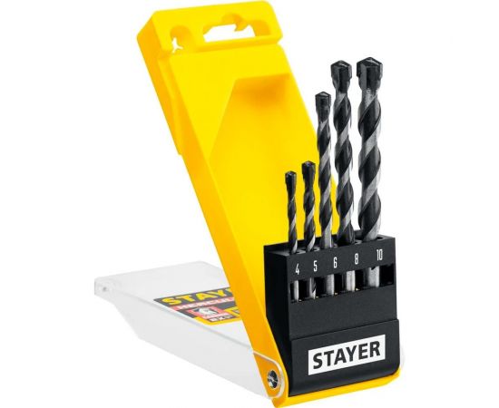 Набор сверл по бетону STAYER Professional Hercules 5 шт: 4-5-6-8-10 мм 2915-H5_z01 – изображение 2