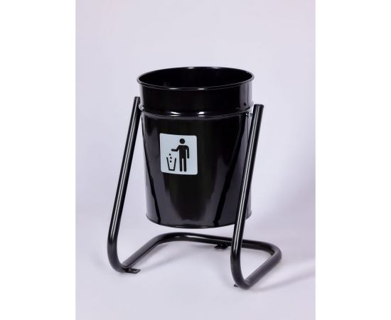 Урна уличная ПРОФМЕТСТИЛЬ металлическая, черная, с креплением в асфальт 638 – изображение 2