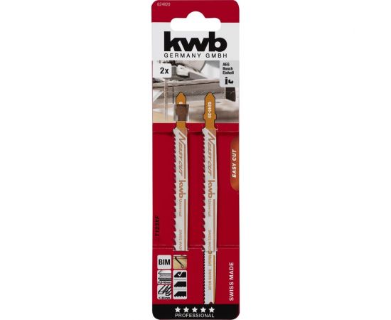Пилки для лобзика по дереву и металлу Easy Cut, BiM T345XF S20 2 шт KWB 624820 – изображение 2