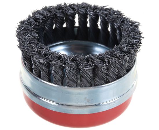 Щетка чашечная усиленная для УШМ (жгутированная стальная проволока 0,5 мм, 100 мм) MIRAX 35144-100 – изображение 2