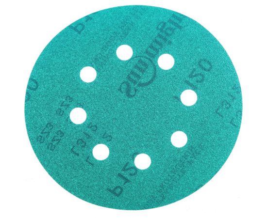 Круг шлифовальный FILM L312TV (100 шт; 125 мм; на липучке; 8 отв; зелёный; P120) SUNMIGHT 53208 – изображение 2