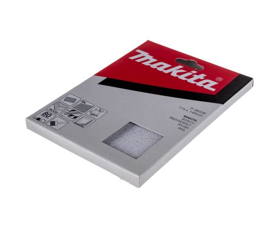 Бумага шлифовальная белая 10 шт, 114x140 мм, K80 Makita P-36538 – изображение 3