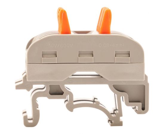 Проходная клемма REXANT с рычажком 4 полюса 0,08-4 мм2 с креплением на DIN-рейку серая 50 шт 07-5237 – изображение 3