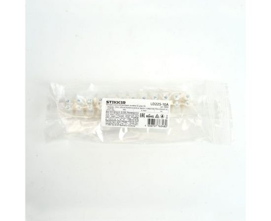 Клеммная винтовая колодка STEKKER линейка 12 штук, полиамид, LD225-10A DIY 39890 – изображение 3