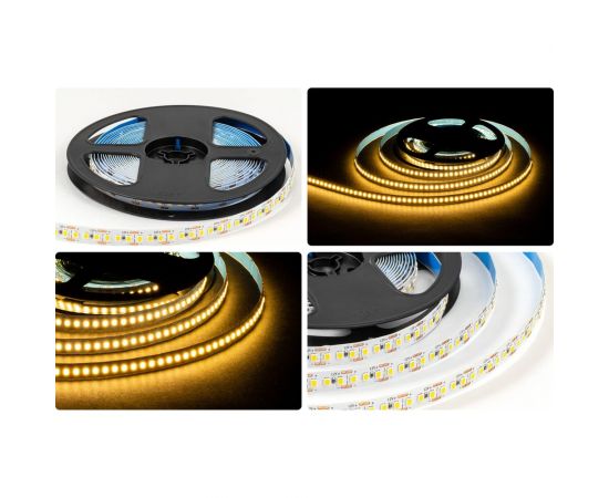 Светодиодная лента OGM 12В, 14,4Вт/м, smd2835, 180д/м, ip20, 19лм/чип, подложка 10мм, 5м, 3000к. / LSE-262 – изображение 7