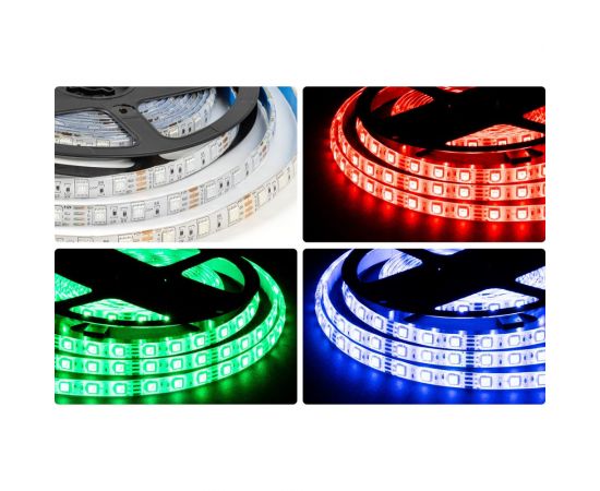Светодиодная лента OGM 12В, 14,4Вт/м, smd5050, 60д/м, ip65, подложка 10мм, 5м, rgb. / LSE-276 – изображение 7
