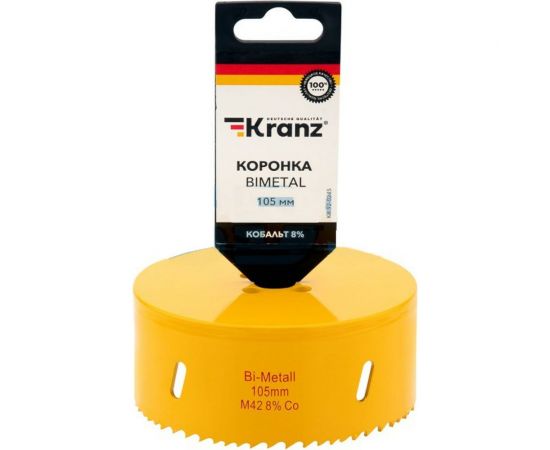 Коронка биметаллическая 105 мм KRANZ KR-92-0245 