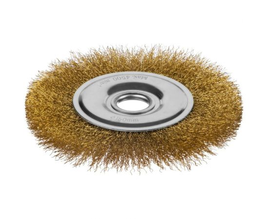 Щетка дисковая для УШМ (латунированная проволока 0,3 мм, 150 мм) MIRAX 35141-150 