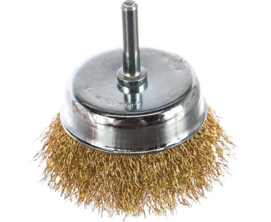 Щетка чашечная для дрели (латунированная проволока 0,3 мм, 75 мм) MIRAX 35147-075 