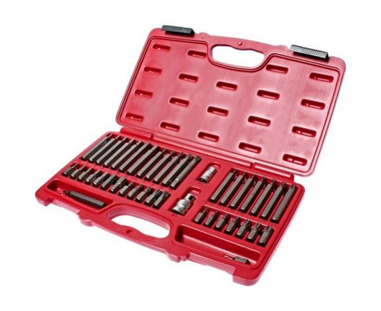 Набор 6-ти гранных бит 1/2""&3/8"" HEX, TORX, SPLINE + 2 держателя, кейс (42 предмета) JTC 3933 