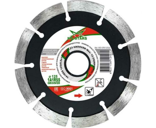 Диск алмазный 1A1RSS GROOVER (125х6х10х22.23 мм; 9T) MD-STARS MD-GRV12522 