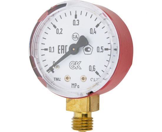 Манометр пропановый 0.6 МПа, диаметр 50 мм KRASS 2190108 
