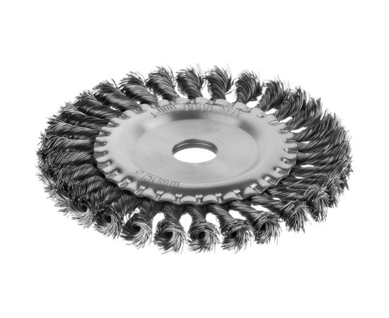 Щетка дисковая для УШМ (жгутированная стальная проволока 0,5 мм, 150 мм) MIRAX 35140-150 