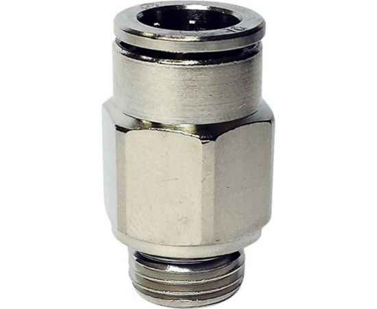 Фитинг цанговый прямой металлический 6 мм - наружная резьба 1/4" Pegas pneumatic 6101 