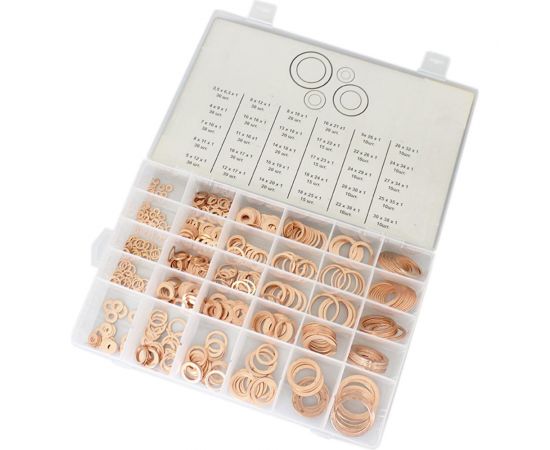 Набор медных шайб 580 шт WIEDERKRAFT WDK-214069 