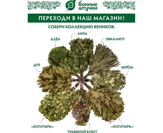 Дубовый веник с орешником Банные штучки 32113 – изображение 12
