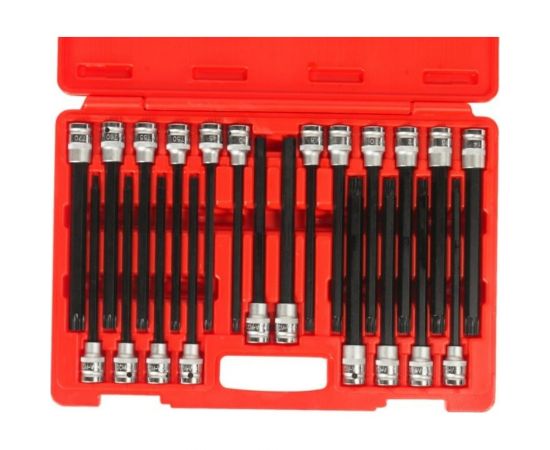 Набор 6-ти гранных бит-головок 1/2"" HEX H5-H12, TORX T40-T70, SPLINE M8-M10, RM8-RM14 (22 предмета) JTC 5329 – изображение 2