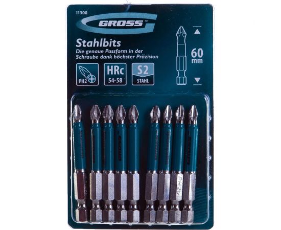 Набор бит (10 шт; PH2х60 мм) GROSS 11300 – изображение 2