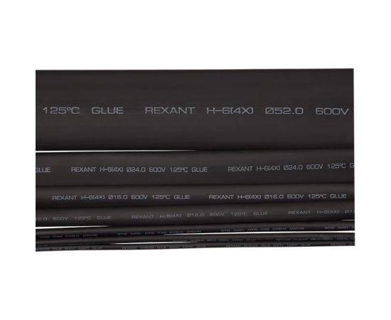 Клеевая термоусадка REXANT 8.0/2.0мм, 4:1, 1м, черная 23-9006 – изображение 2
