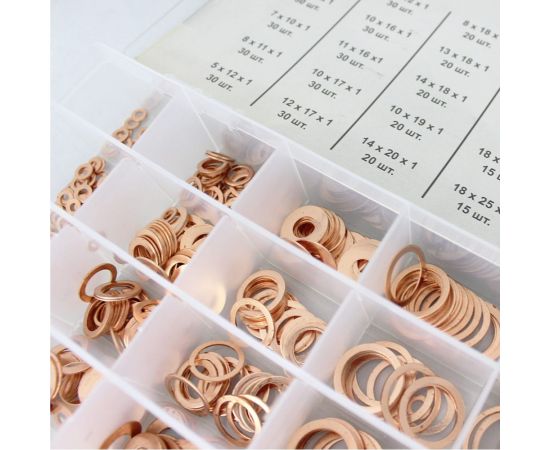 Набор медных шайб 580 шт WIEDERKRAFT WDK-214069 – изображение 2