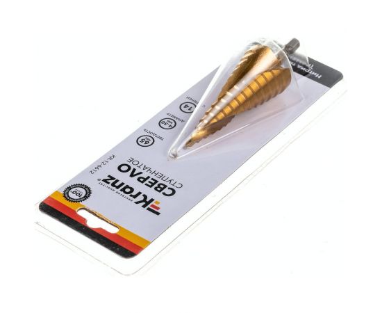 Сверло по металлу ступенчатое ТИТАН 4.0-30.0 мм, Р6М5 TiN KRANZ KR-12-6612 – изображение 3