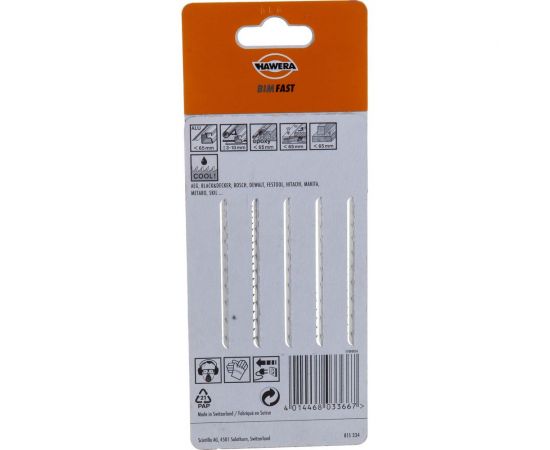 Набор пилок для лобзика T 345 XF 5 шт. HAWERA F00Y145704 – изображение 3