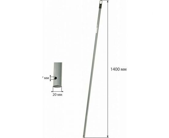 Черенок металлический без резьбы Professional 140 см для флаундеров 251157/157243 OfficeClean 303273 – изображение 4