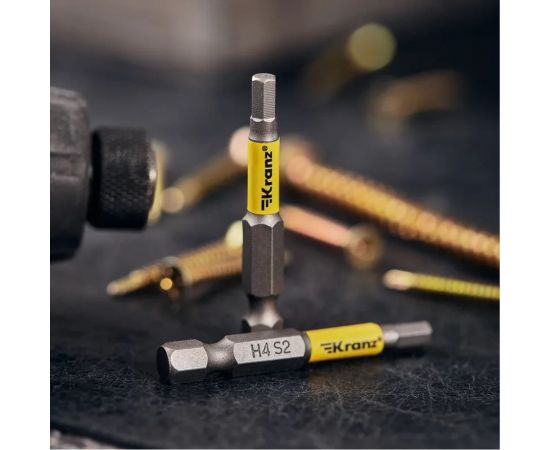 Бита шестигранная (2 шт; HEX4x50 мм; сталь S2) для шуруповерта KRANZ KR-92-0422-1 – изображение 5