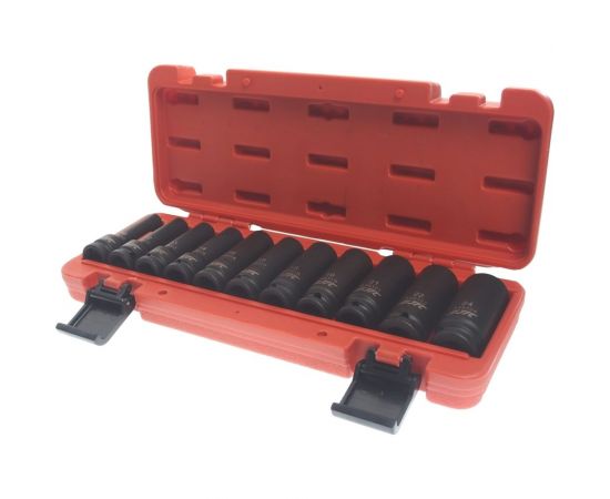 Набор головок торцевых глубоких ударных (11 шт; 10-24 мм; 12-гранные; 1/2"") JTC-J411P 