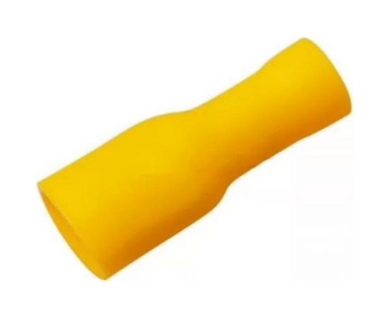 Штекерный изолированный разъем REXANT, гнездо 5 мм, 4-6 кв.мм, желтый, 100шт 08-0232 