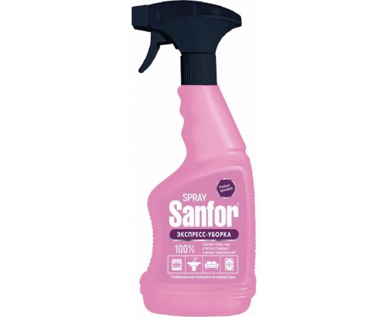 Чистящее средство-спрей для твердых и мягких поверхностей SANFOR ЭКСПРЕСС-УБОРКА 500 мл 8932 