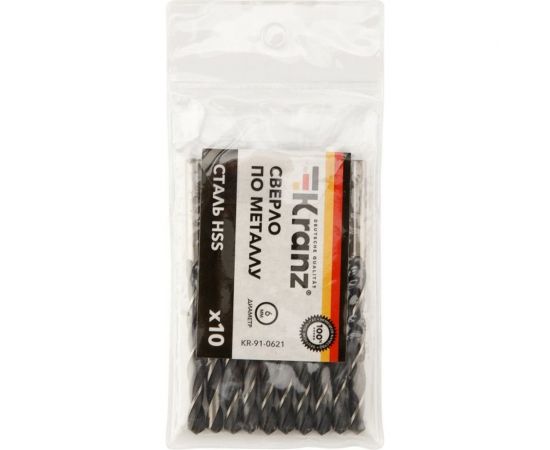Сверло по металлу (10 шт; 6x93x57 мм; HSS) KRANZ KR-91-0621 