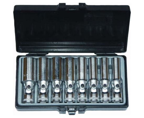 Набор длинных 6-гранных головок 1/2"" с карданом, 8шт. FORCE 4084 