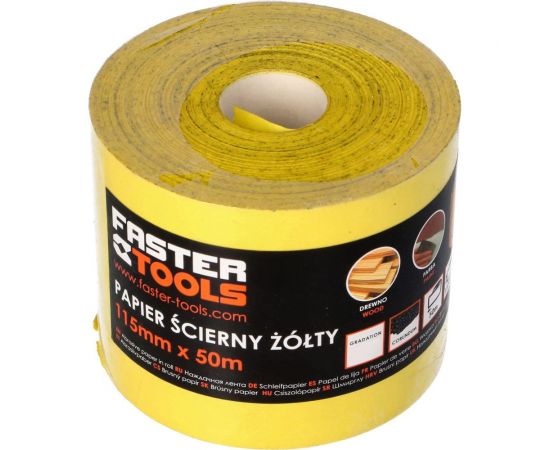 Бумага наждачная 50 м, 115 мм, P40 FASTER TOOLS 3996 
