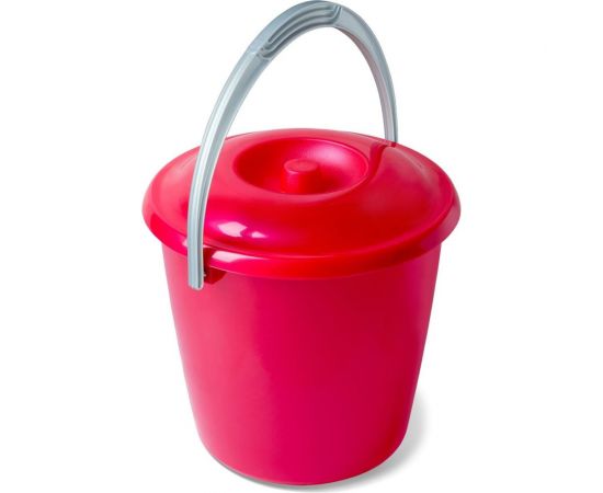 Ведро Martika Соло 10 л, с крышкой, перламутровое красное С633ККРА 