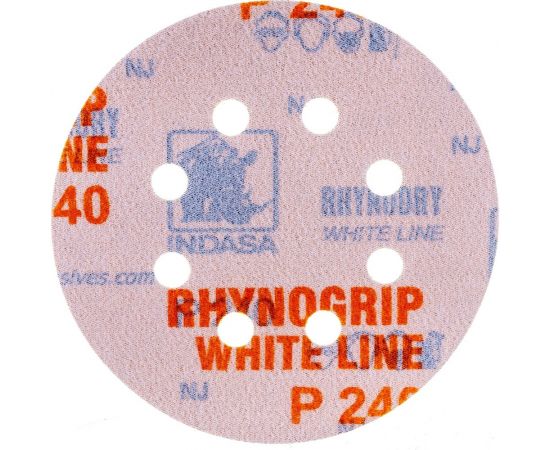 Круг RHYNOGRIP (50 шт; 125 мм; Р240; 8 отверстий) INDASA 00506 – изображение 2