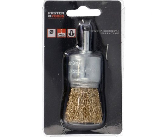Щетка чашечная 30х30 мм, с хвостовиком, латунь FASTER TOOLS 3504 – изображение 2