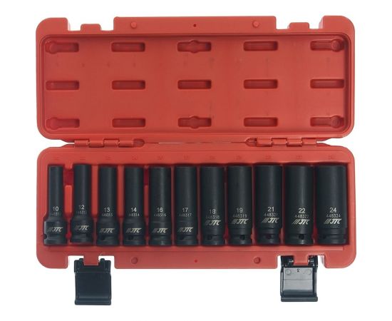 Набор головок торцевых глубоких ударных (11 шт; 10-24 мм; 12-гранные; 1/2"") JTC-J411P – изображение 2