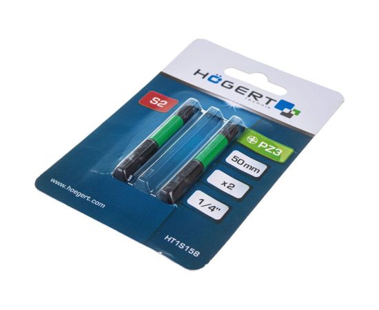 Биты ударные PZ3, 50 мм, сталь S2, 2 шт HOEGERT TECHNIK HT1S158 – изображение 2