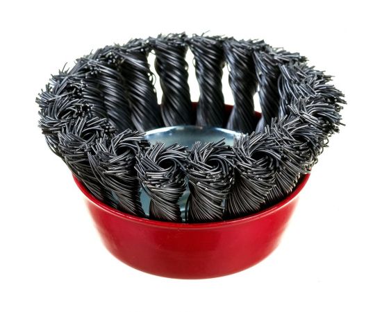 Щетка чашечная 75 мм, М14, пучки витой проволоки для УШМ INTERTOOL BT-2075 – изображение 3