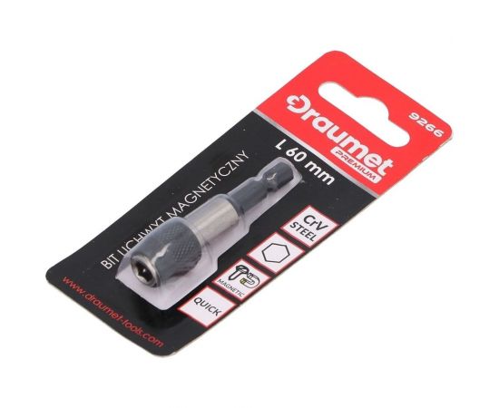 Адаптер PREMIUM магнитный Quick 60 мм для бит DRAUMET 9266 – изображение 3