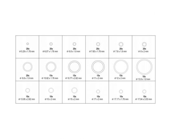 Набор резиновых прокладок для системы кондиционирования воздуха YATO 270шт. YT-0689 