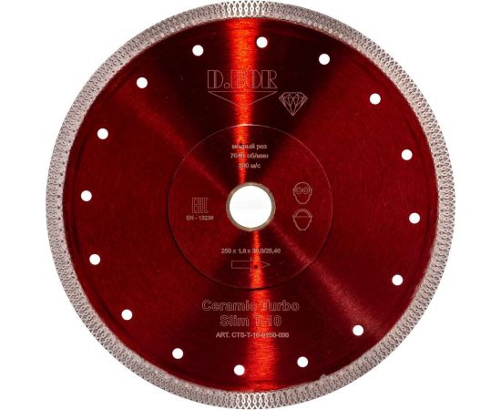 Диск алмазный Ceramic Turbo Slim T-10 (250x1.8x30/25.4 мм) D.BOR CTS-T-10-0250-030 