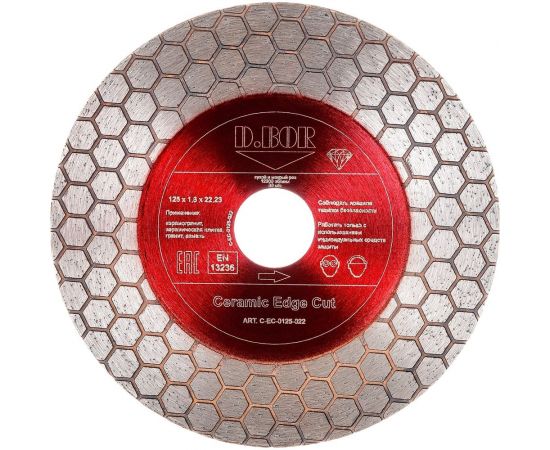Диск алмазный Ceramic Edge Cut 125x1.8x22.23 мм D.BOR D-C-EC-0125-022 