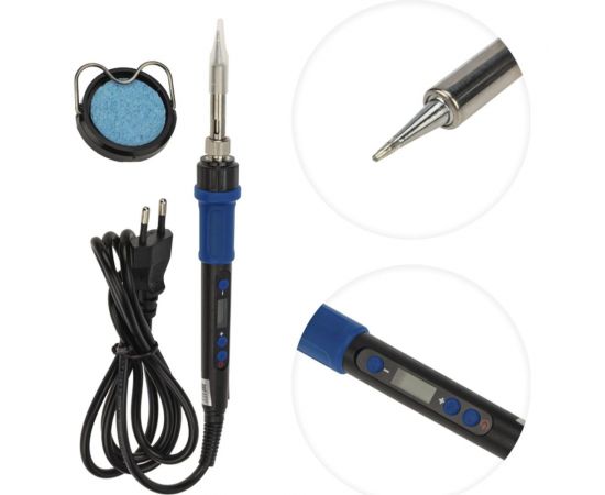 Паяльник REXANT с регулировкой температуры и дисплеем, подставка, керамический 65 вт 12-0620 